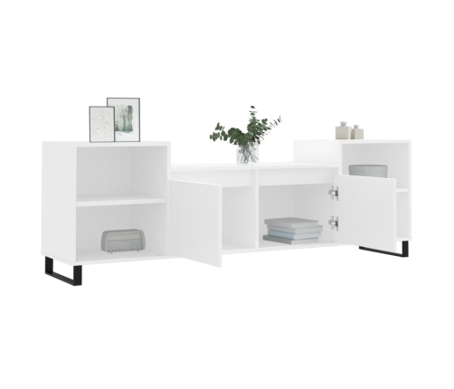 Mueble para TV madera contrachapada blanco 160x35x55 cm