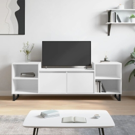 Mueble para TV madera contrachapada blanco 160x35x55 cm