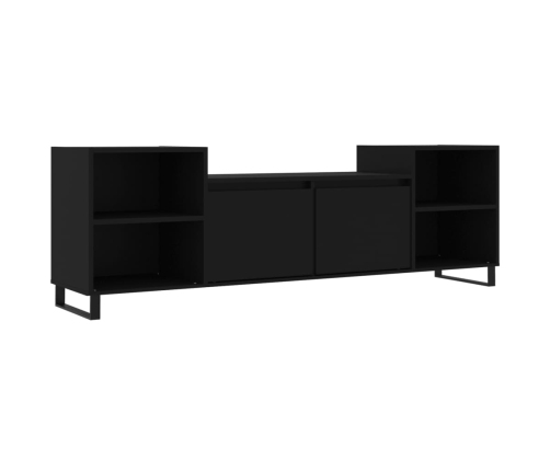 Mueble para TV madera contrachapada negro 160x35x55 cm