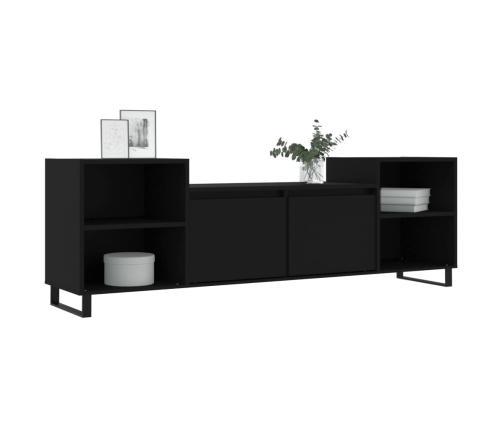 Mueble para TV madera contrachapada negro 160x35x55 cm