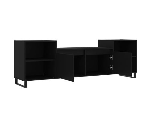 Mueble para TV madera contrachapada negro 160x35x55 cm