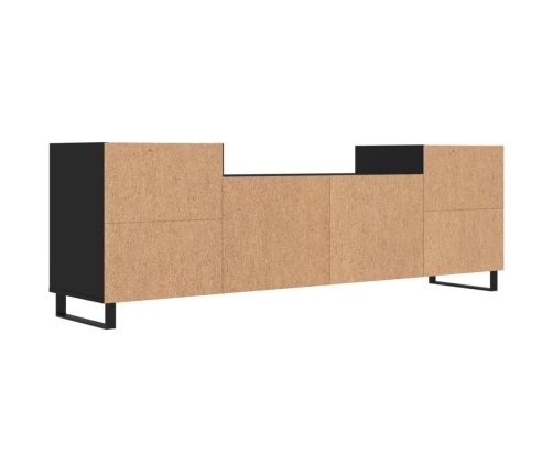 Mueble para TV madera contrachapada negro 160x35x55 cm