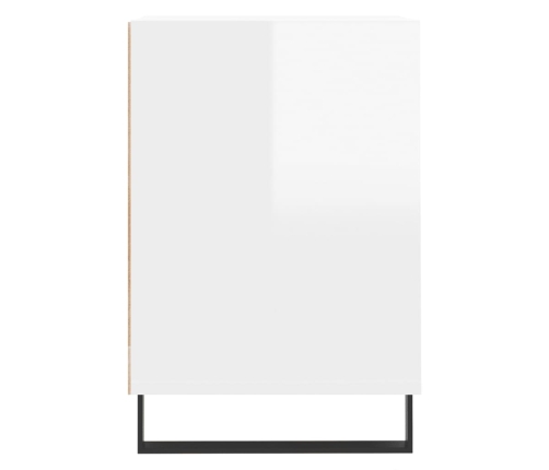 Mueble para TV madera contrachapada blanco brillo 160x35x55 cm