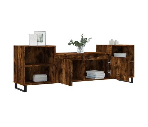 Mueble para TV madera contrachapada roble ahumado 160x35x55 cm