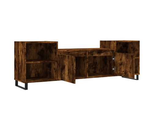 Mueble para TV madera contrachapada roble ahumado 160x35x55 cm