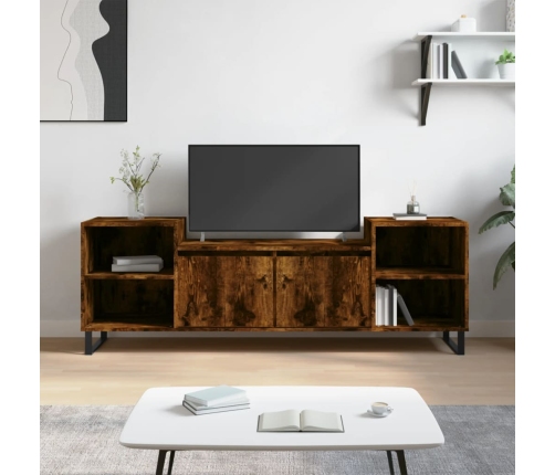 Mueble para TV madera contrachapada roble ahumado 160x35x55 cm