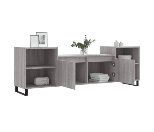 Mueble para TV madera contrachapada gris Sonoma 160x35x55 cm