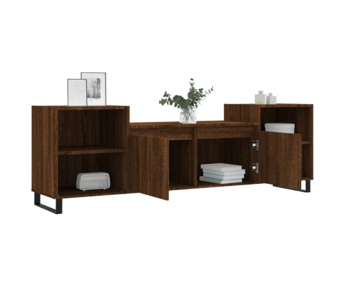 Mueble para TV madera contrachapada marrón roble 160x35x55 cm