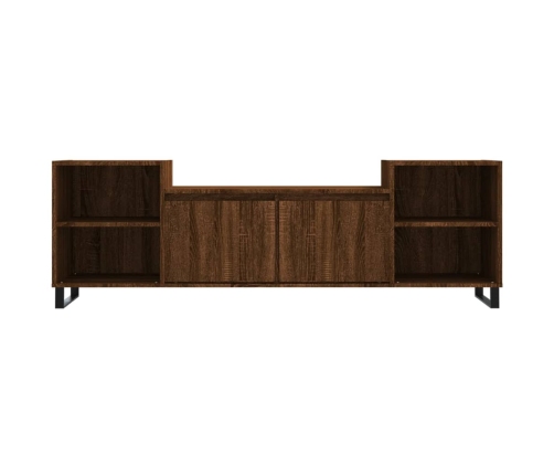 Mueble para TV madera contrachapada marrón roble 160x35x55 cm