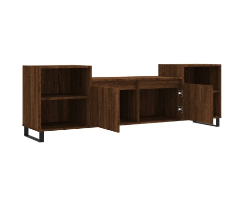 Mueble para TV madera contrachapada marrón roble 160x35x55 cm