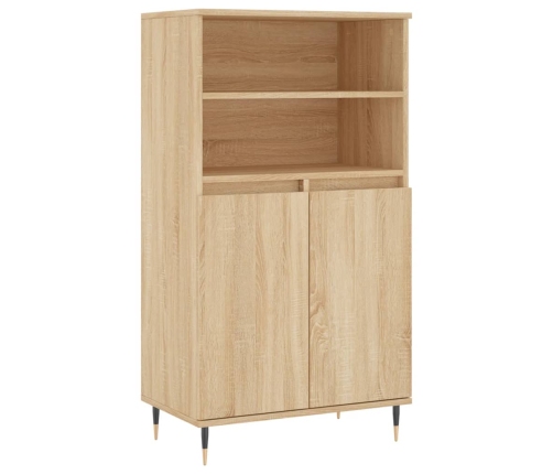 Aparador alto madera contrachapada color roble 60x36x110 cm