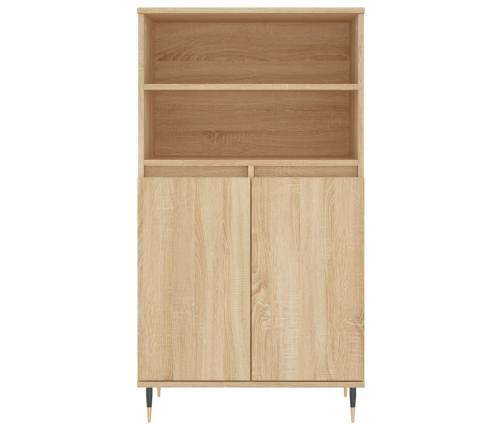 Aparador alto madera contrachapada color roble 60x36x110 cm