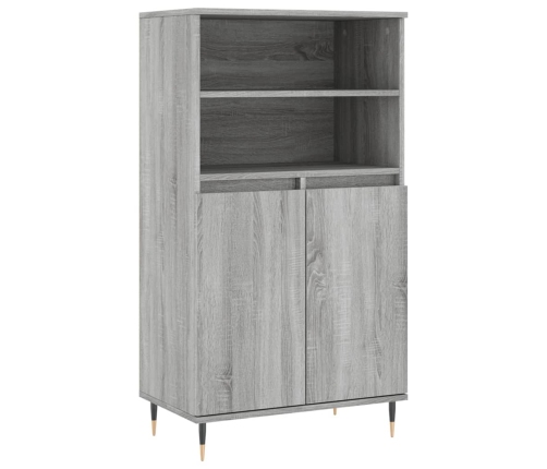 Aparador alto de madera contrachapada gris Sonoma 60x36x110 cm