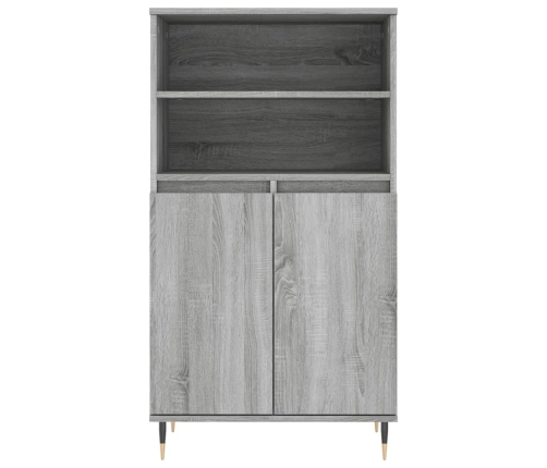 Aparador alto de madera contrachapada gris Sonoma 60x36x110 cm