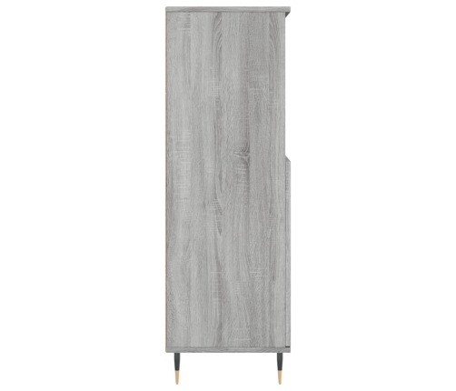 Aparador alto de madera contrachapada gris Sonoma 60x36x110 cm