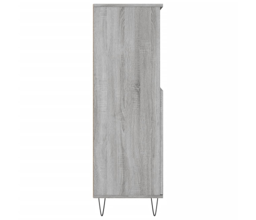 Aparador alto de madera contrachapada gris Sonoma 60x36x110 cm