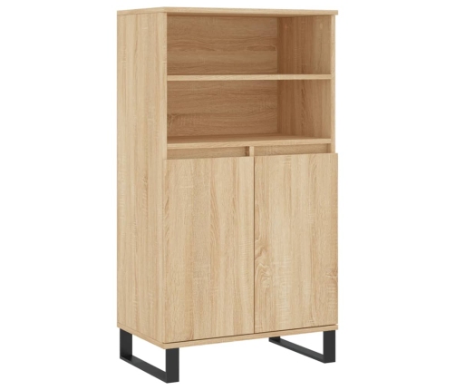 Aparador alto madera contrachapada color roble 60x36x110 cm