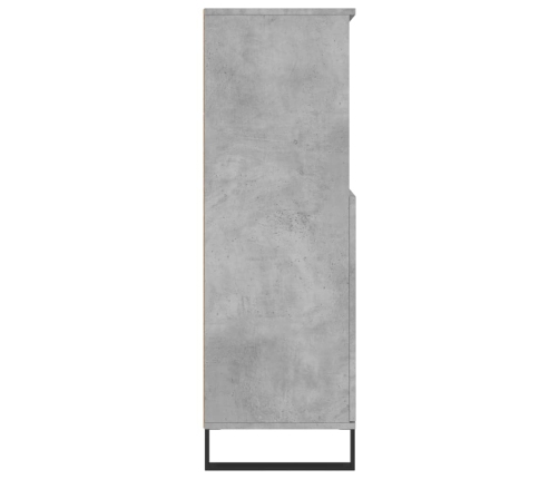 Aparador alto madera contrachapada gris hormigón 60x36x110 cm