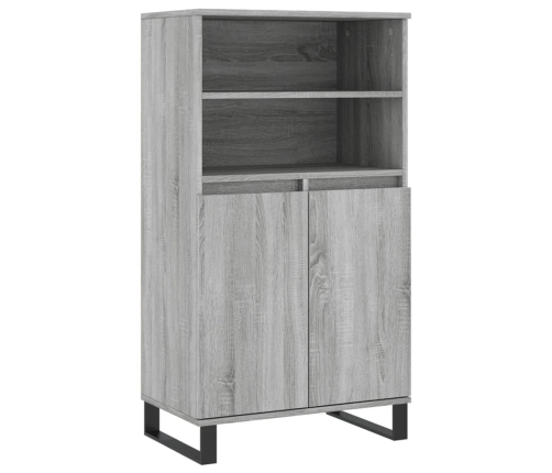 Aparador alto de madera contrachapada gris Sonoma 60x36x110 cm