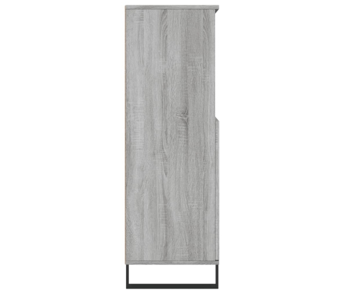 Aparador alto de madera contrachapada gris Sonoma 60x36x110 cm