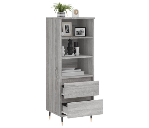 Aparador alto madera contrachapada gris Sonoma 40x36x110 cm