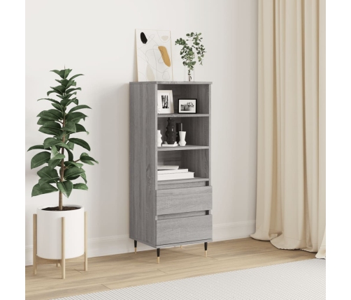 Aparador alto madera contrachapada gris Sonoma 40x36x110 cm