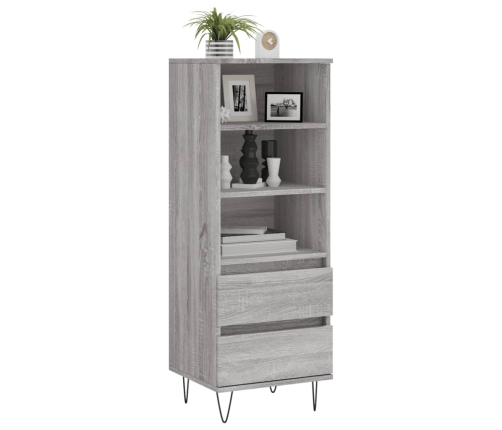 Aparador alto madera contrachapada gris Sonoma 40x36x110 cm