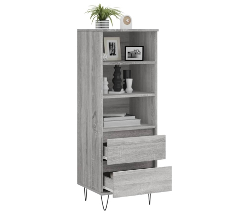 Aparador alto madera contrachapada gris Sonoma 40x36x110 cm