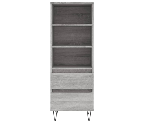 Aparador alto madera contrachapada gris Sonoma 40x36x110 cm