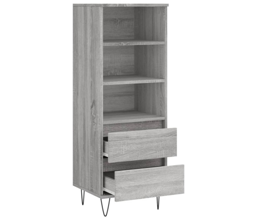 Aparador alto madera contrachapada gris Sonoma 40x36x110 cm