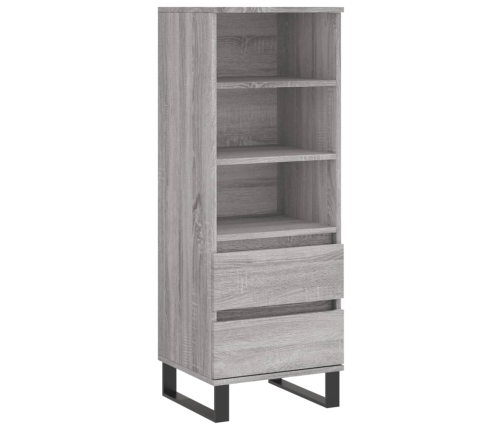 Aparador alto madera contrachapada gris Sonoma 40x36x110 cm