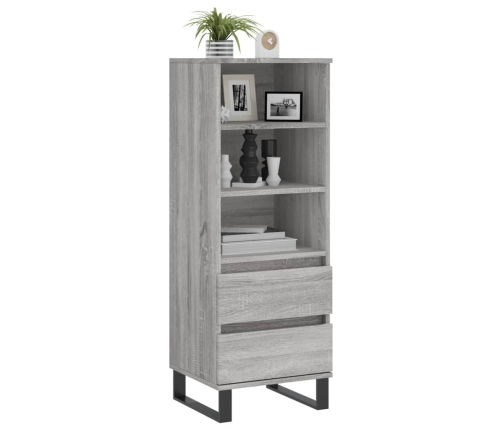 Aparador alto madera contrachapada gris Sonoma 40x36x110 cm