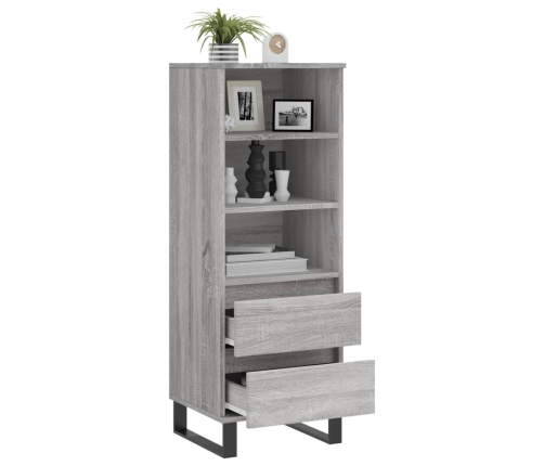 Aparador alto madera contrachapada gris Sonoma 40x36x110 cm