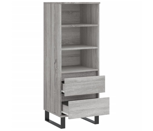 Aparador alto madera contrachapada gris Sonoma 40x36x110 cm