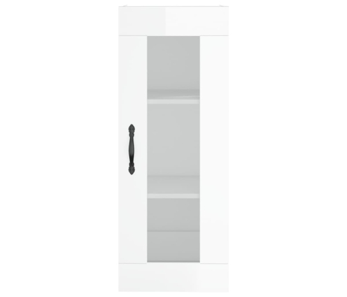 Armario de pared blanco brillante 34,5x34x90 cm