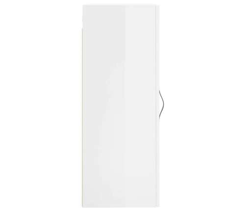 Armario de pared blanco brillante 34,5x34x90 cm