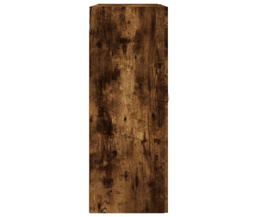 Armario de pared madera ingeniería roble ahumado 69,5x34x90 cm