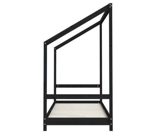 Estructura de cama para niños madera de pino negro 80x200 cm