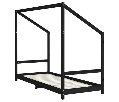 Estructura de cama para niños madera de pino negro 80x200 cm