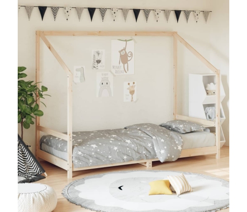 Estructura de cama para niños madera maciza de pino 90x200 cm