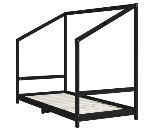 Estructura de cama para niños madera de pino negro 90x200 cm