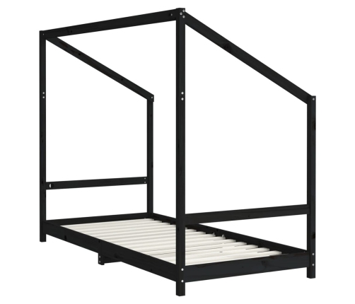 Estructura de cama para niños madera de pino negro 90x200 cm