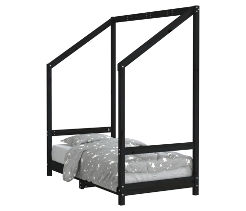 Estructura de cama para niños madera de pino negro 70x140 cm