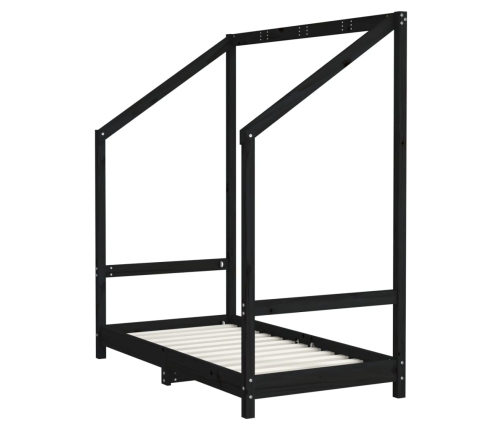 Estructura de cama para niños madera de pino negro 70x140 cm