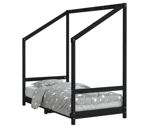 Estructura de cama para niños madera de pino negro 80x160 cm