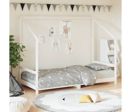 Estructura de cama para niños madera de pino blanco 90x190 cm