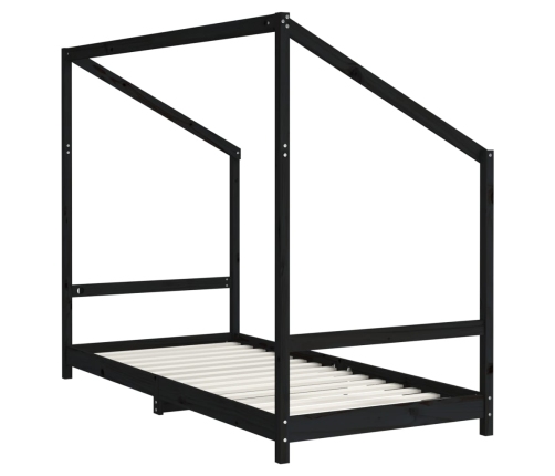 Estructura de cama para niños madera de pino negro 90x190 cm