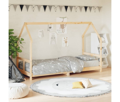 Estructura de cama para niños madera maciza de pino 80x200 cm