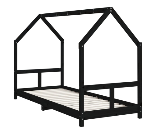 Estructura de cama para niños madera de pino negro 80x200 cm