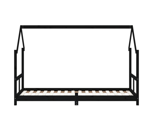 Estructura de cama para niños madera de pino negro 80x200 cm